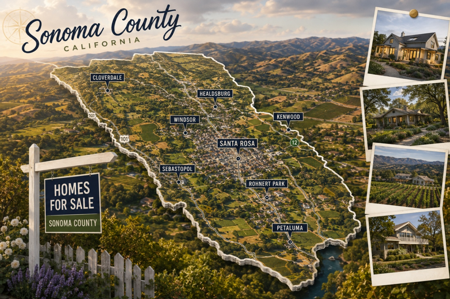 Sonoma County real estate market data and housing trends highlighting changing conditions for buyers, sellers, and investors